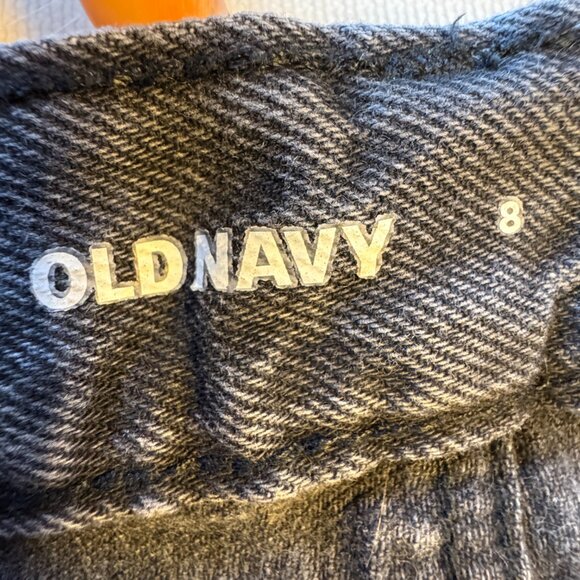 Old Navy Jeans Size 8 Black Button Fly High Rise Slouchy Straight  Distressed - Picture 10 of 12